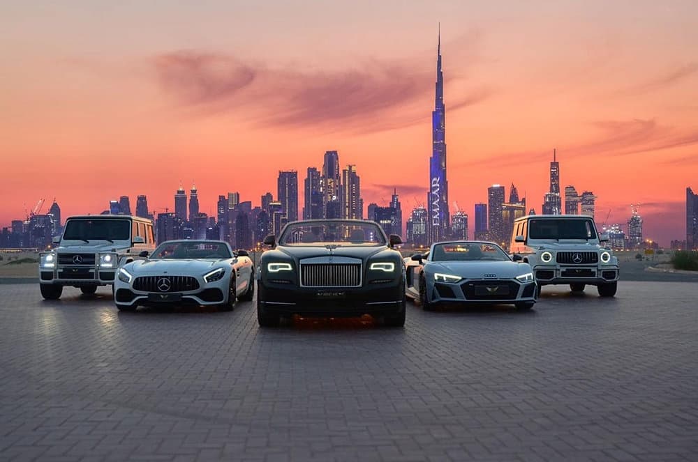 Luxury car being delivered to a Dubai hotel