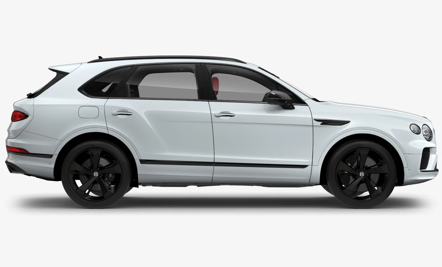 Bentley Bentayga Black Line Edition Dubai — white side profile with black wheels and black brightwork